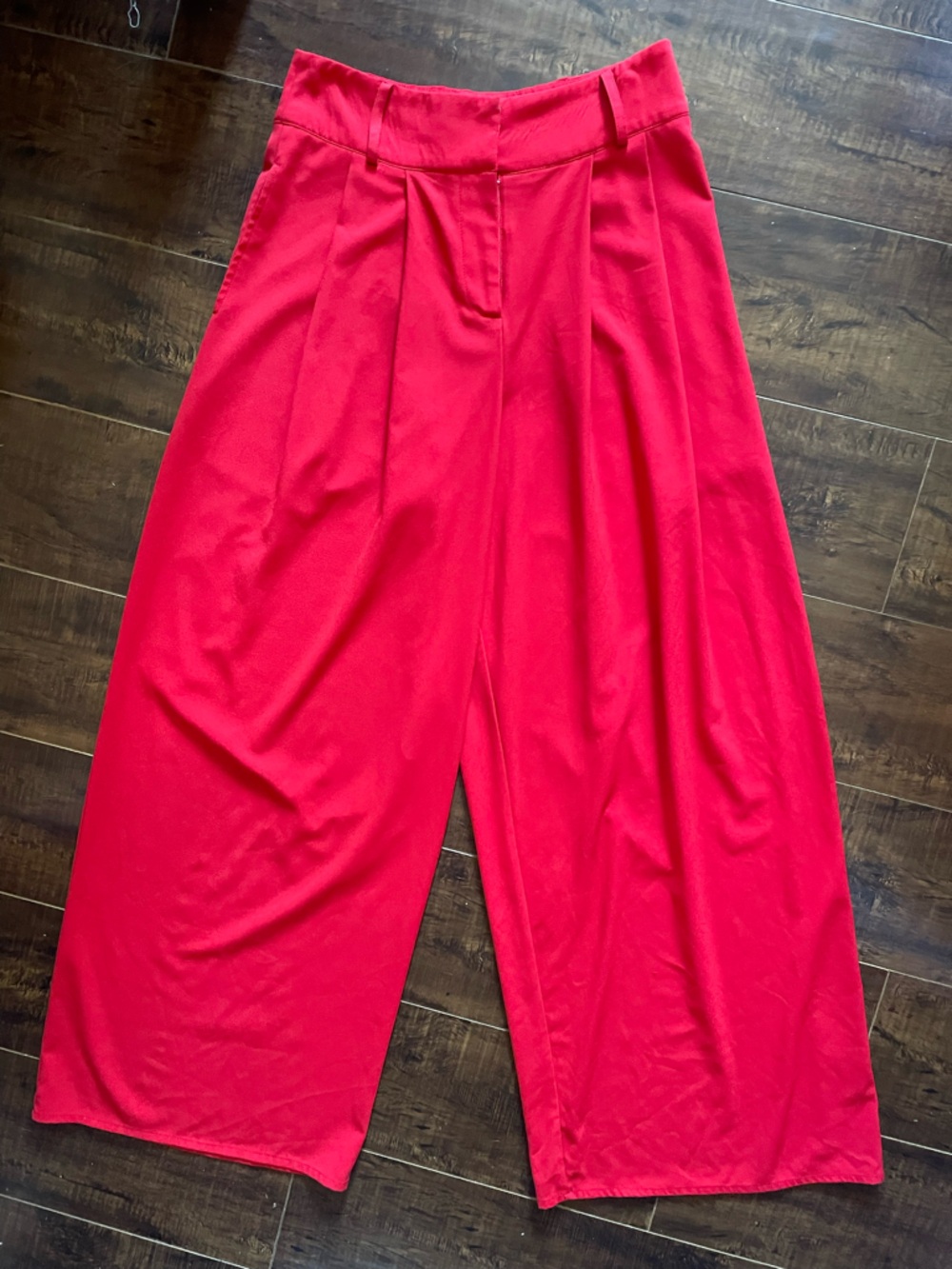 Flying Tomato Wide-Leg High-Waist Dress Pants in Bright Red size small